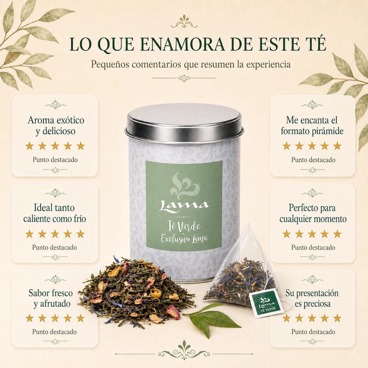 Té Verde Exclusivo Lama en pirámides