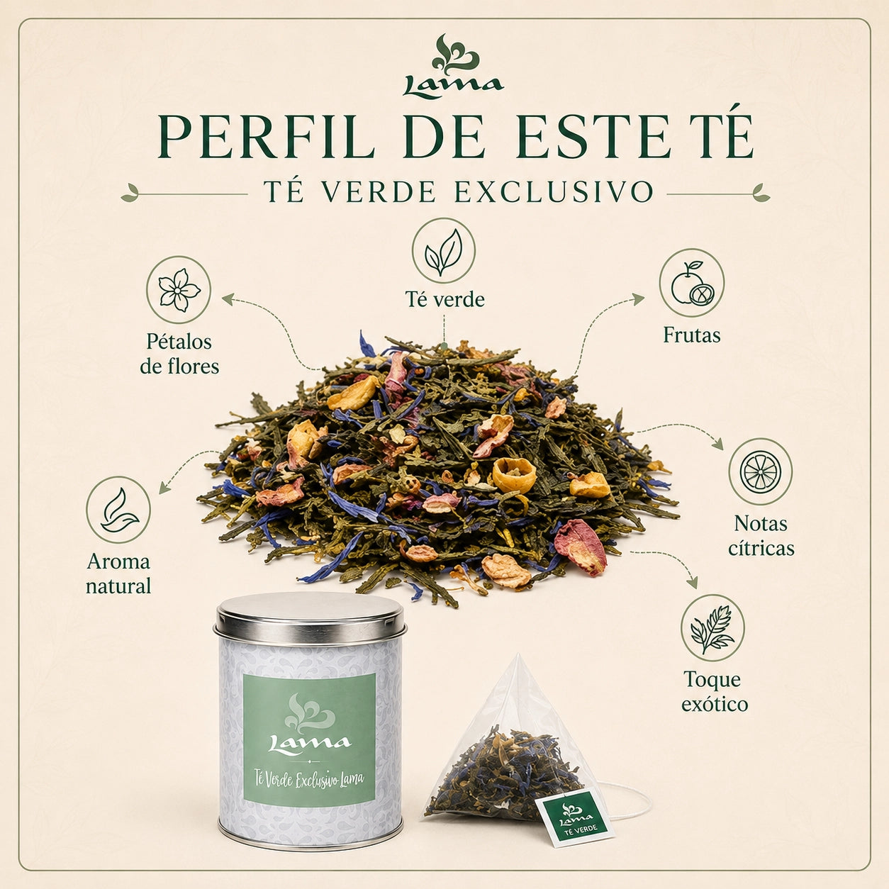 Té Verde Exclusivo Lama en pirámides