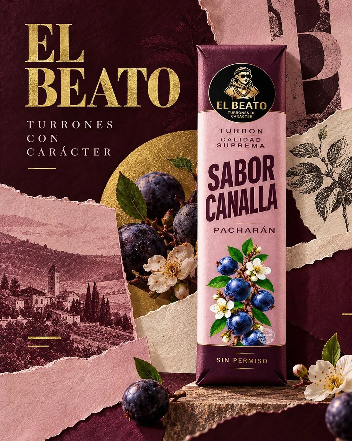 Turrón de pacharán Sabor Canalla El Beato 250 g