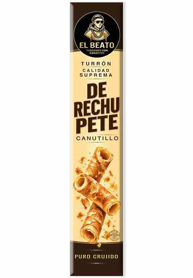 Turrón de canutillo crujiente De Rechupete El Beato, chocolate blanco con hojaldre 250 g