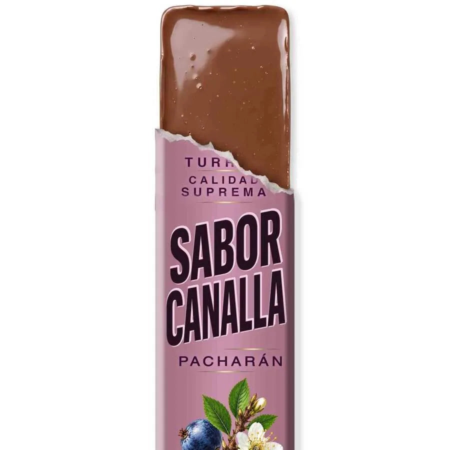 Lingote de turrón de pacharán artesano El Beato con toque de endrina
