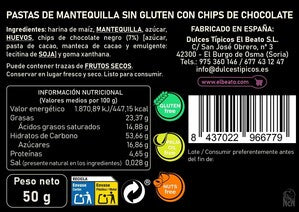 Pastas sin Gluten con chips de Chocolate