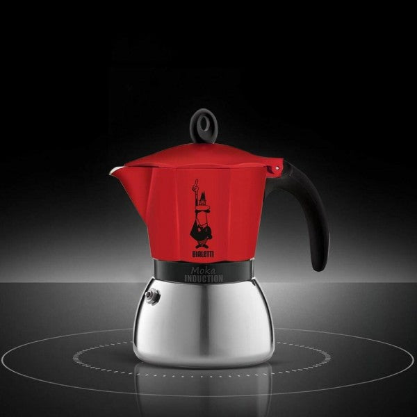 Bialetti - Cafetera Moka de Inducción, Adecuada para todo tipo de Placas, 2  Tazas de Café Espresso (100 Ml), Rojo : : Hogar y cocina