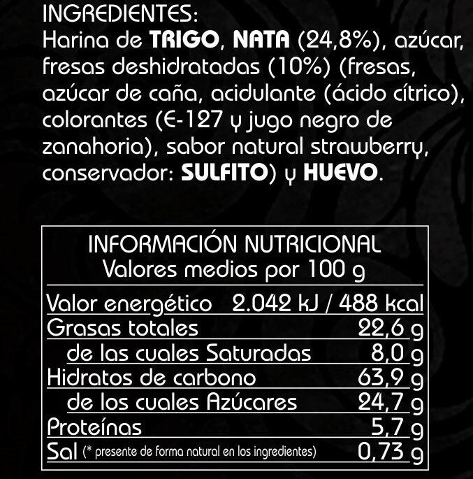 Pastas Artesanas de Fresas con Nata
