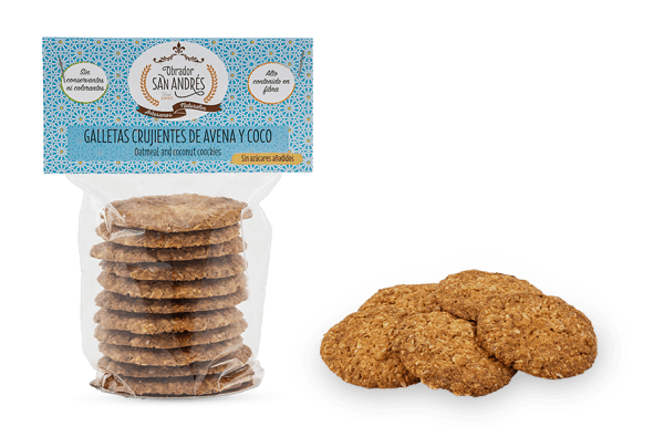 Oatmeal and coconut cookies without added sugar